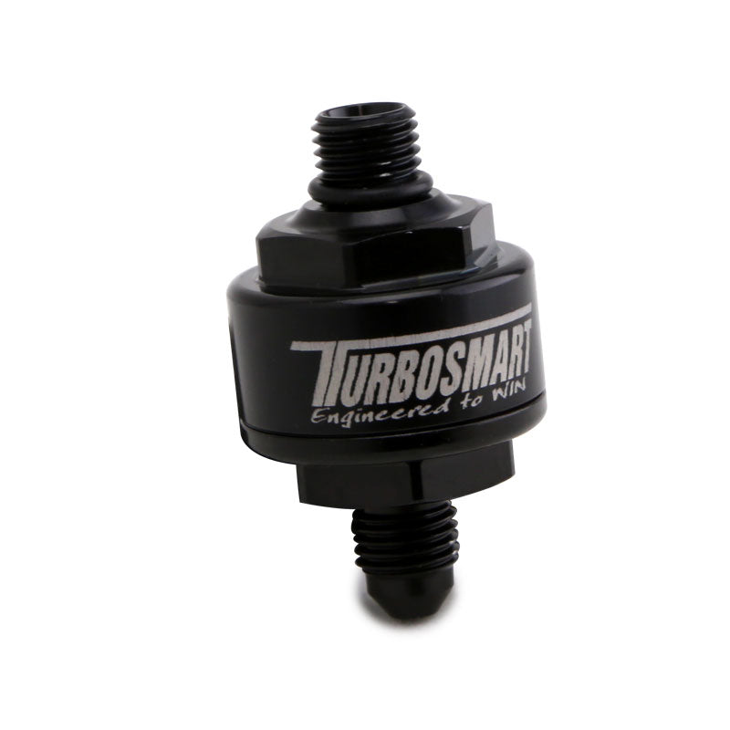 Billet Turbo Oil Feed Filter 44um -4AN To -4AN ORB – Black