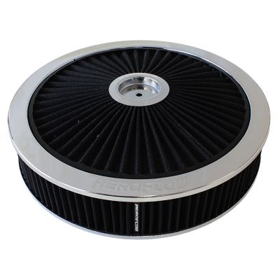 Chrome Full Flow Air Filter Assembly with 1-1/8" Drop base