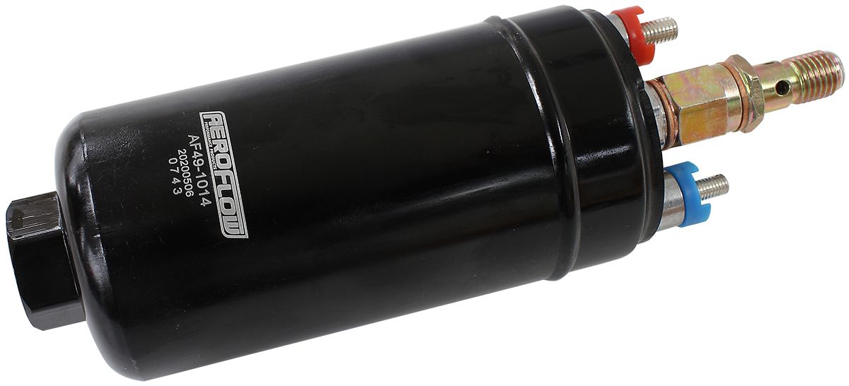 EFI Electric In-tank/External Fuel Pump 675 HP M18 x 1.5mm Inlet, M12 x 1.5mm Outlet, similar to Bosch 044