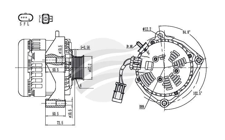 ALT 12V 215A, GM, LS1, HOLDEN, UNIVERSAL TYPE APPLICATIONS