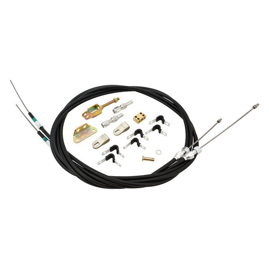 Proflow Proflow Universal Hand Brake Cable Kit With Mounts, Wilwood Style, Disc Or Drum, Cut To Length, 96 inch length, Kit