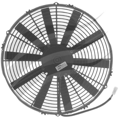 FAN 16" STRAIGHT 12V PULLER SPAL AIRFLOW 2490m3/h 10.7AMPS