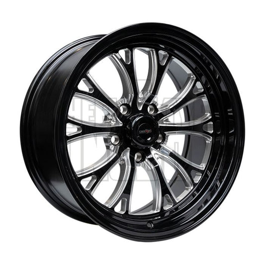 OUTLAW DRAG INTENSITY 17x6 - 3"BS GLOSS BLACK MILLED