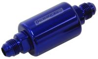 Billet Fuel Filter -6AN 40 micron Stainless Steel element, 1.25" x 3" L