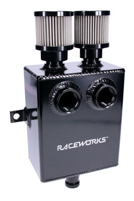 Raceworks 1.6L BLACK SLIMLINE ALUMINIUM CATCH CAN