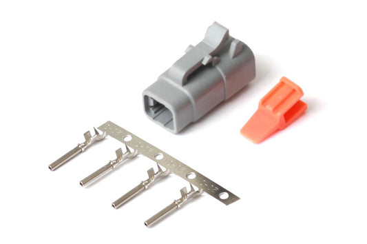 Plug and Pins Only - Male Deutsch DTM-4 Connector (7.5 Amp