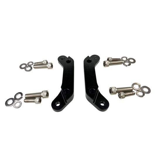 RTS Steel Caliper Bracket Conversion Kit, HQ HJ HX HZ WB Spindle, Factory Disc Rotor, Wilwood 4 piston, 5.25 in. Bolt Circle