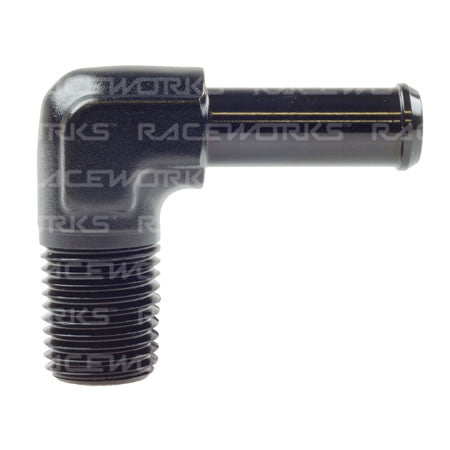 Raceworks Barb - NPT Male to Barb 90 Degree