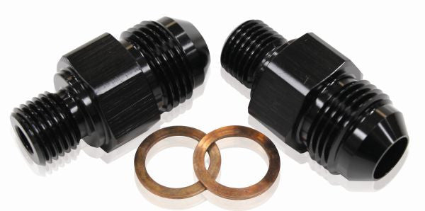 TH400 TRANS FITTING -6 x 1/4 BLACK 1/4" STRAIGHT NPSM