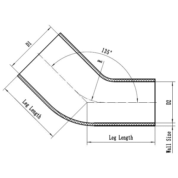 SILICONE HOSE 45 DEGREE REDUCER ELBOWS