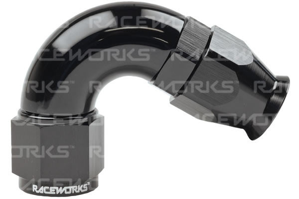 Raceworks 200/220 Series Teflon Braid Hose Ends - 120 Degree