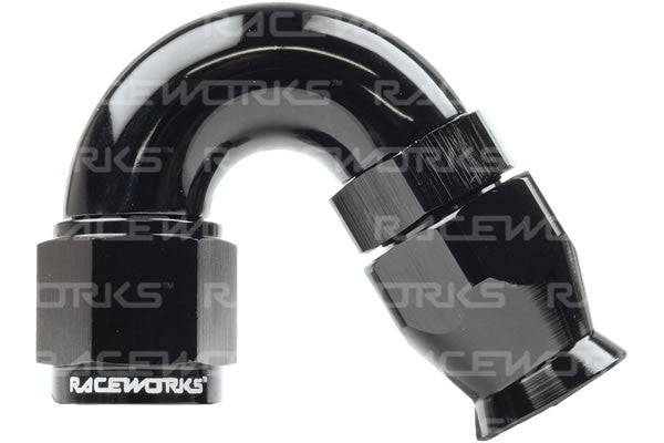 Raceworks 200/220 Series Teflon Braid Hose Ends - 150 Degree